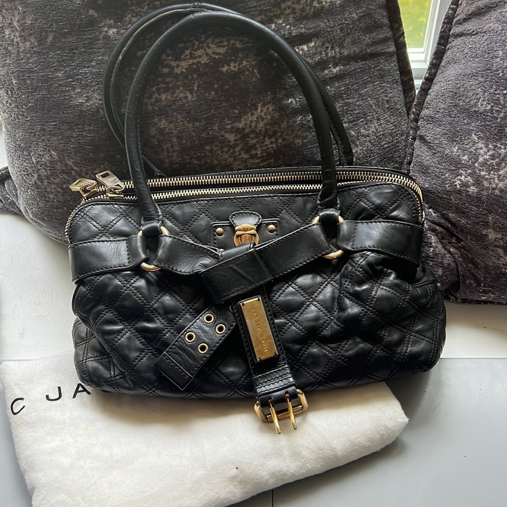 Marc Jacobs CHRISTINE Black Quilted Leather Bag